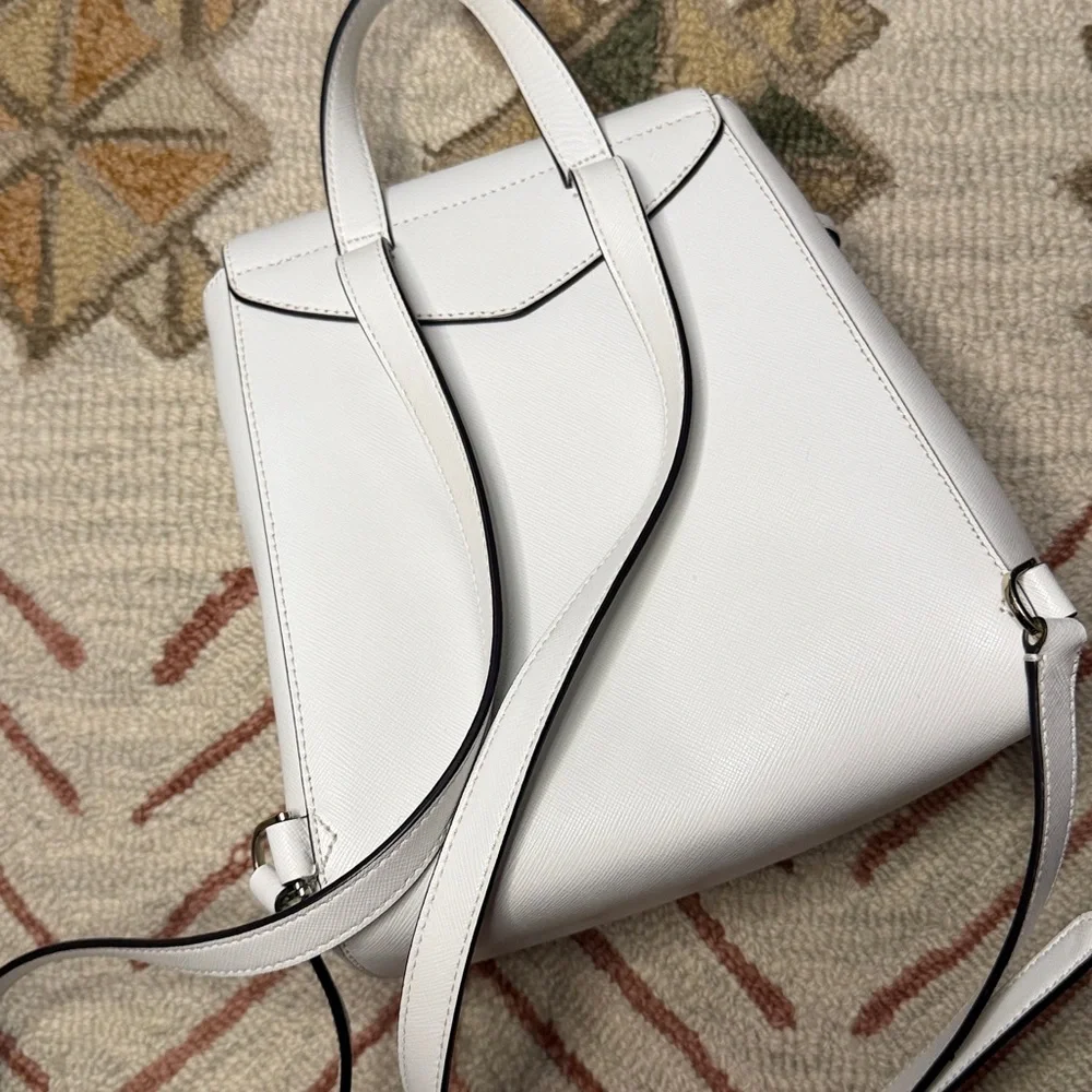 Kate Spade Lizzie Drawstring Backpack White Medium